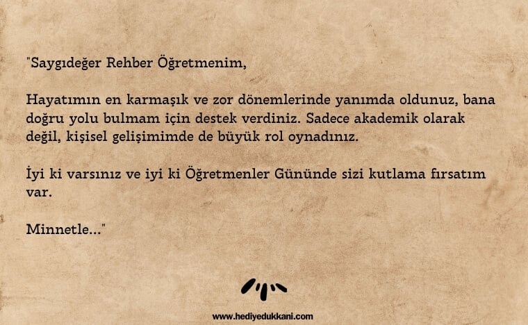 öğretmenler günü mektubu