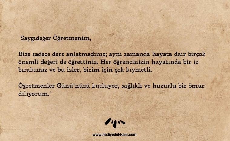 öğretmenler günü mektubu