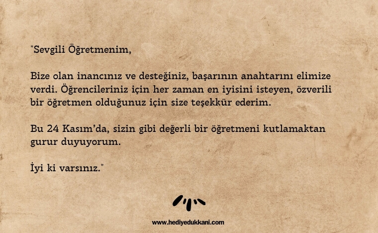öğretmenler günü mektubu