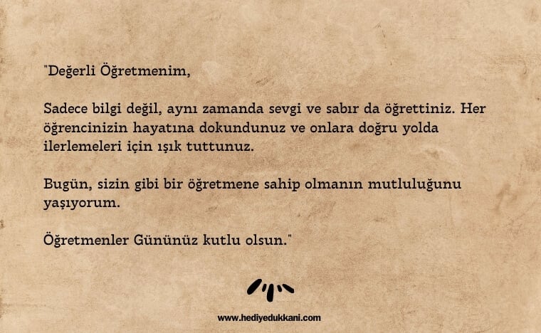öğretmenler günü mektubu