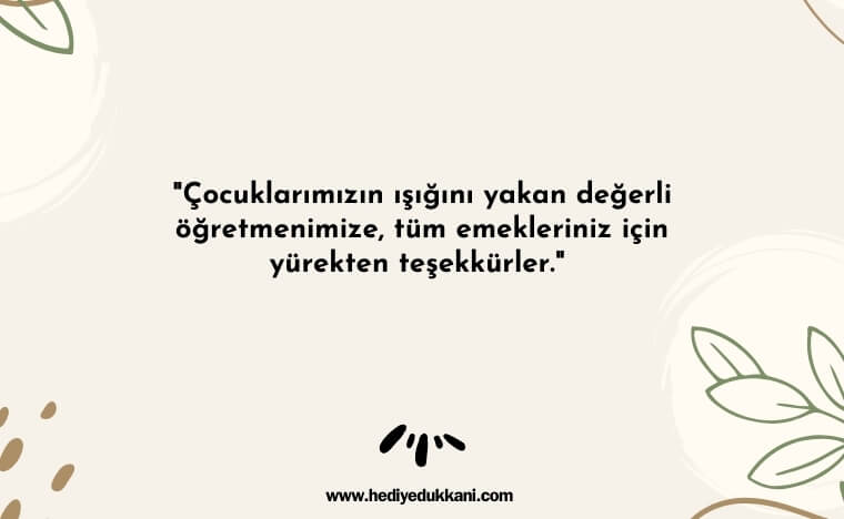 veliden öğretmene güzel sözler