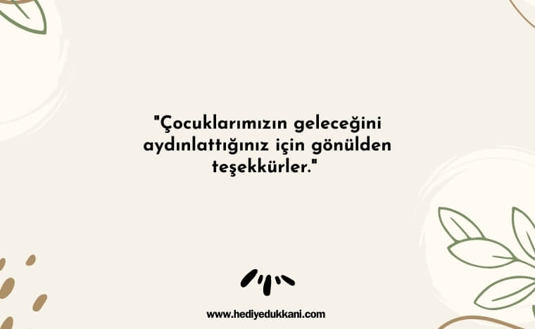 veliden öğretmene güzel sözler