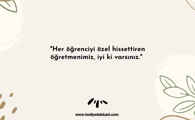 veliden öğretmene güzel sözler