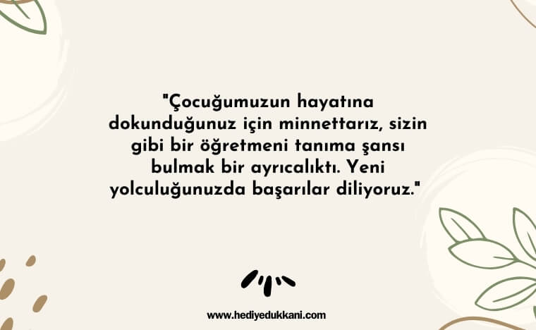 veliden öğretmene güzel sözler
