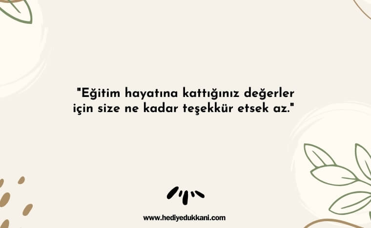 veliden öğretmene güzel sözler