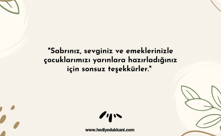veliden öğretmene güzel sözler