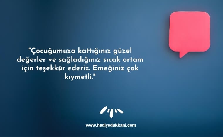 veliden öğretmene teşekkür mesajı