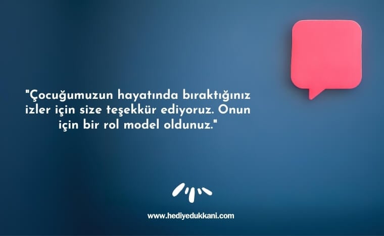 veliden öğretmene teşekkür mesajı