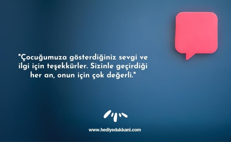 veliden öğretmene teşekkür mesajı
