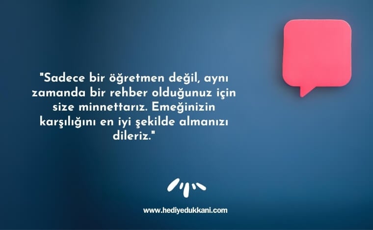 veliden öğretmene teşekkür mesajı