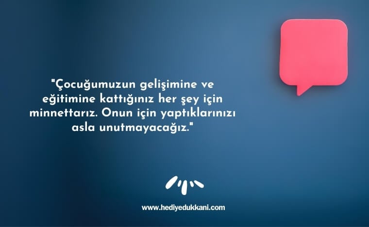 veliden öğretmene teşekkür mesajı