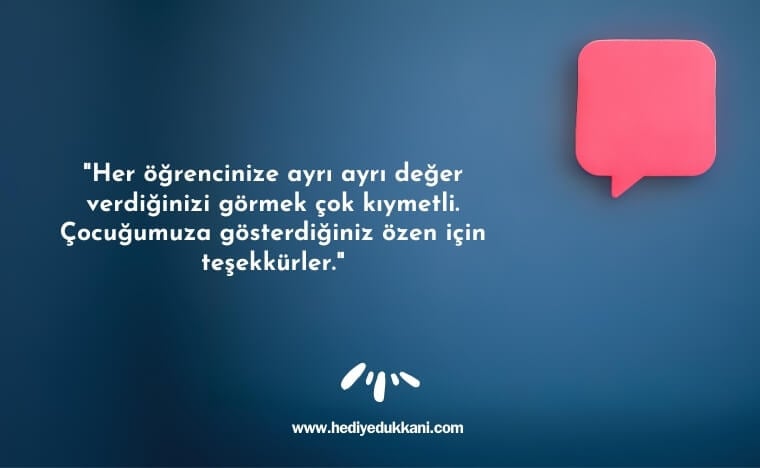veliden öğretmene teşekkür mesajı