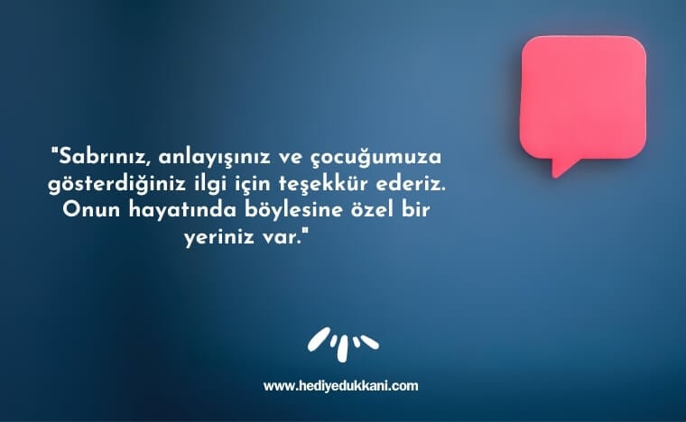 veliden öğretmene teşekkür mesajı