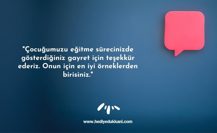 veliden öğretmene teşekkür mesajı