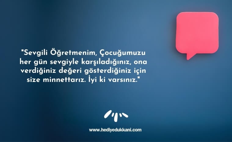 veliden öğretmene teşekkür mesajı