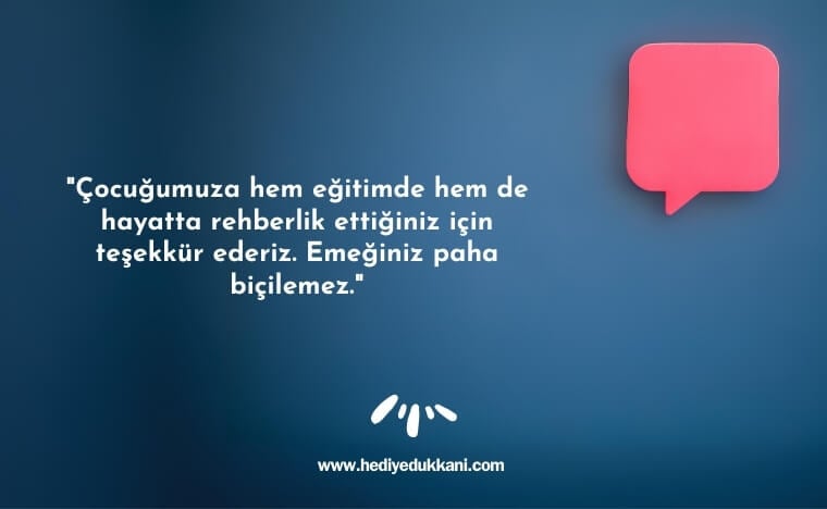 veliden öğretmene teşekkür mesajı