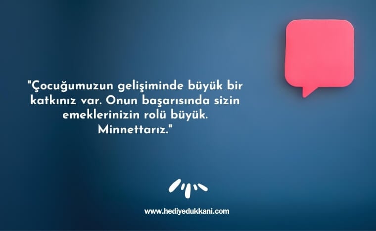 veliden öğretmene teşekkür mesajı