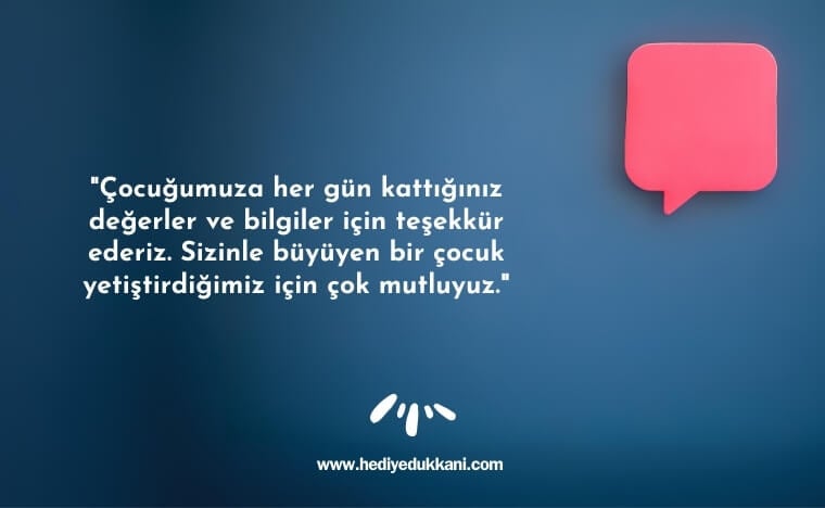 veliden öğretmene teşekkür mesajı