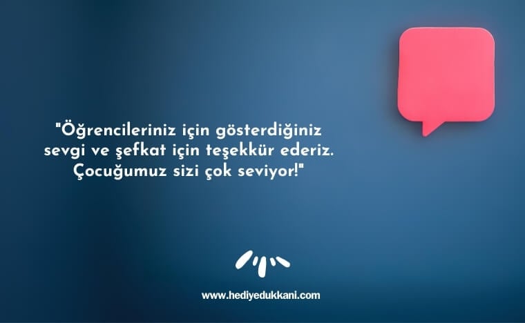 veliden öğretmene teşekkür mesajı