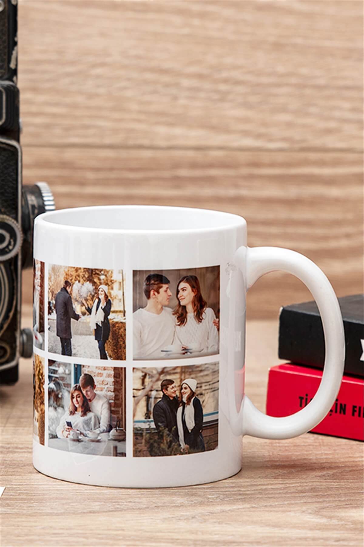 Kişiye Özel 10 Fotoğraflı Porselen Beyaz Kupa Bardak