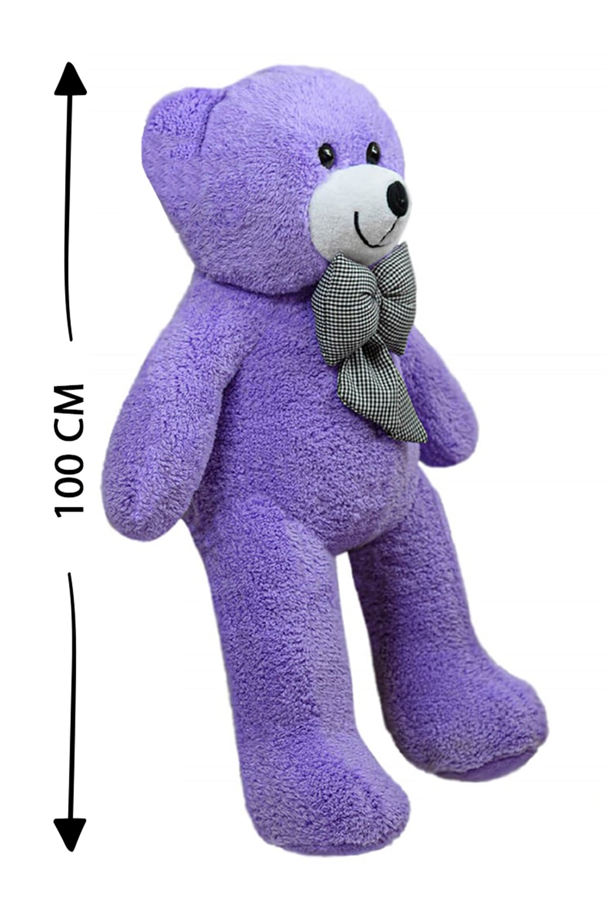 100 cm Papyonlu Mor Peluş Ayıcık