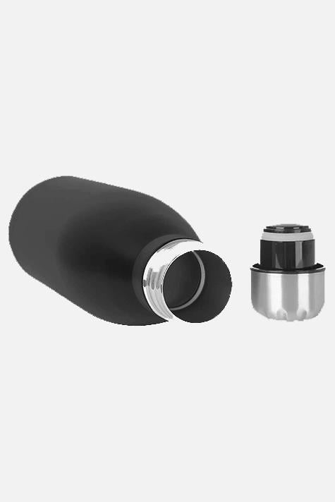 500ml Siyah Çevirmeli Kapaklı Promosyon Çelik Termos Şişe