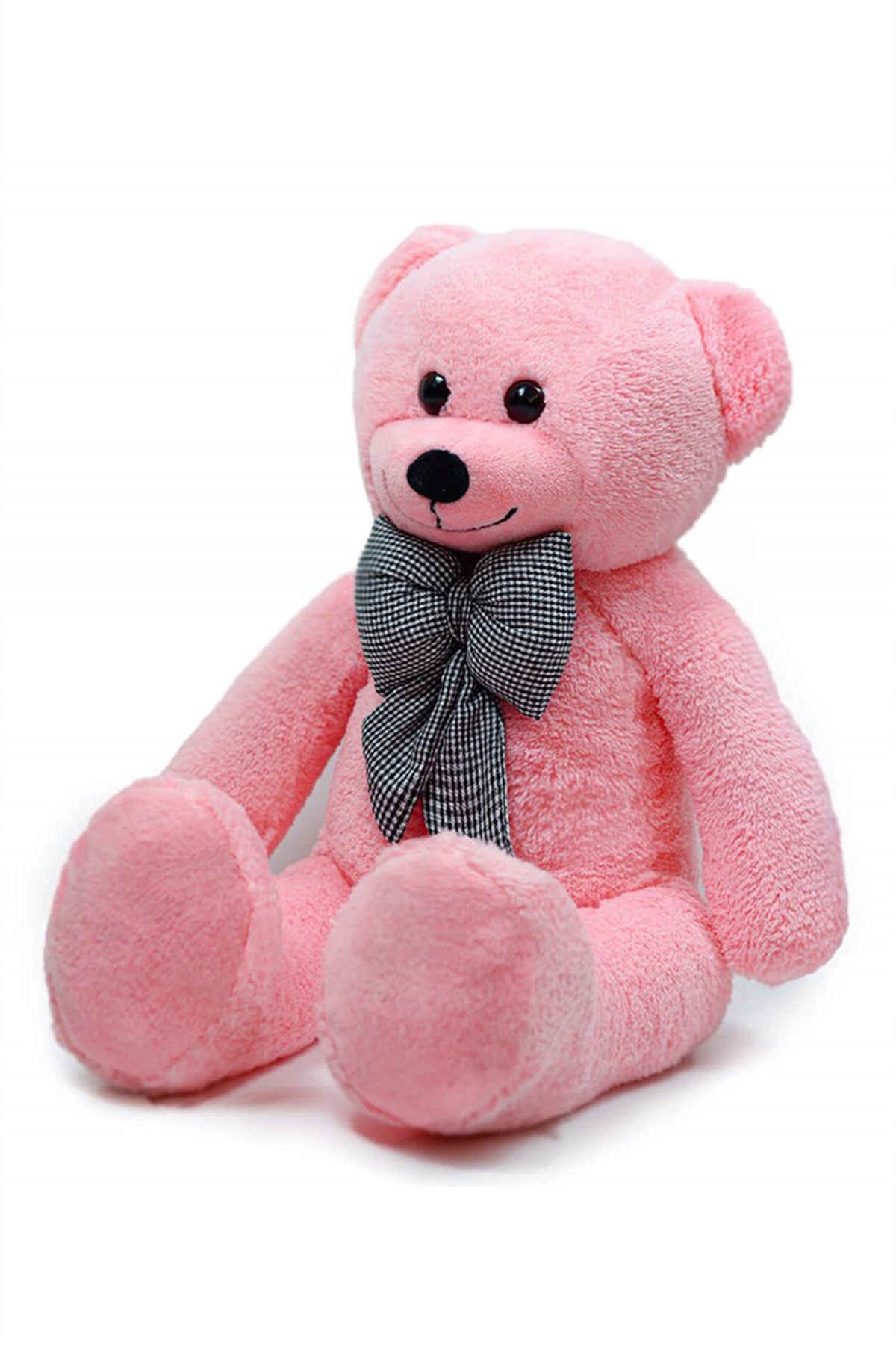 80 cm Papyonlu Pembe Peluş Ayıcık