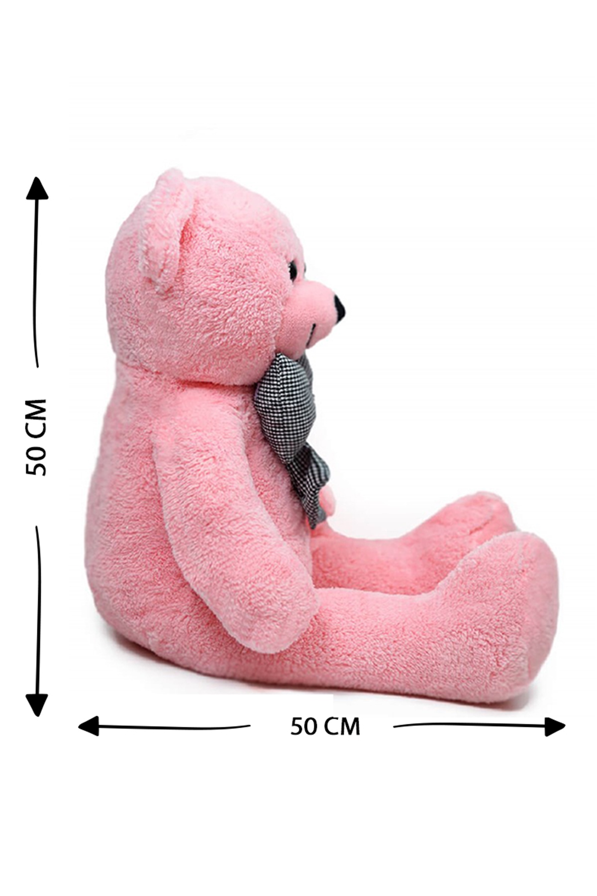 80 cm Papyonlu Pembe Peluş Ayıcık