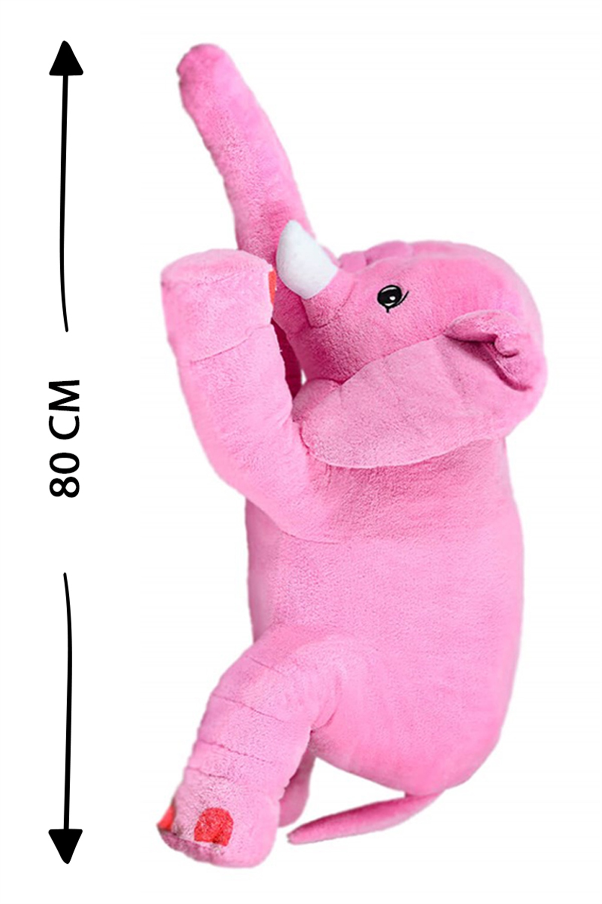 80 cm Uyku Arkadaşı Pembe Peluş Fil