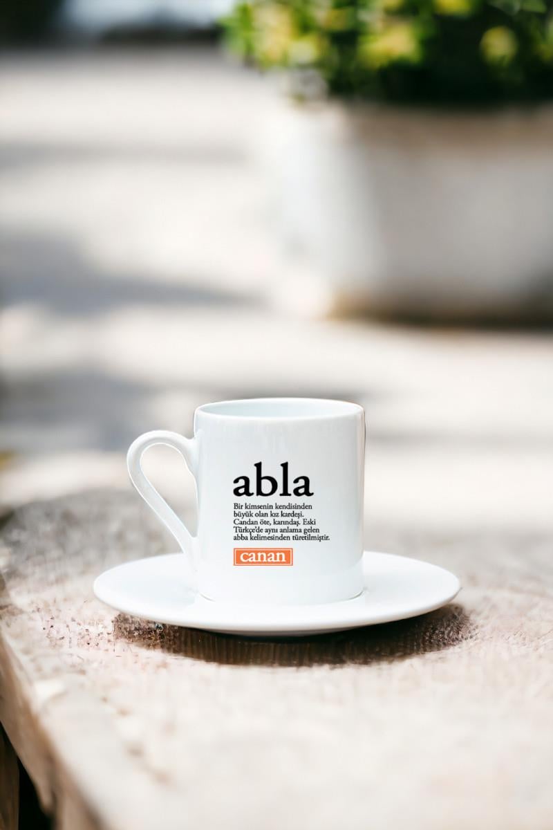 Abla Kelime Anlamı Beyaz Türk Kahvesi Fincanı