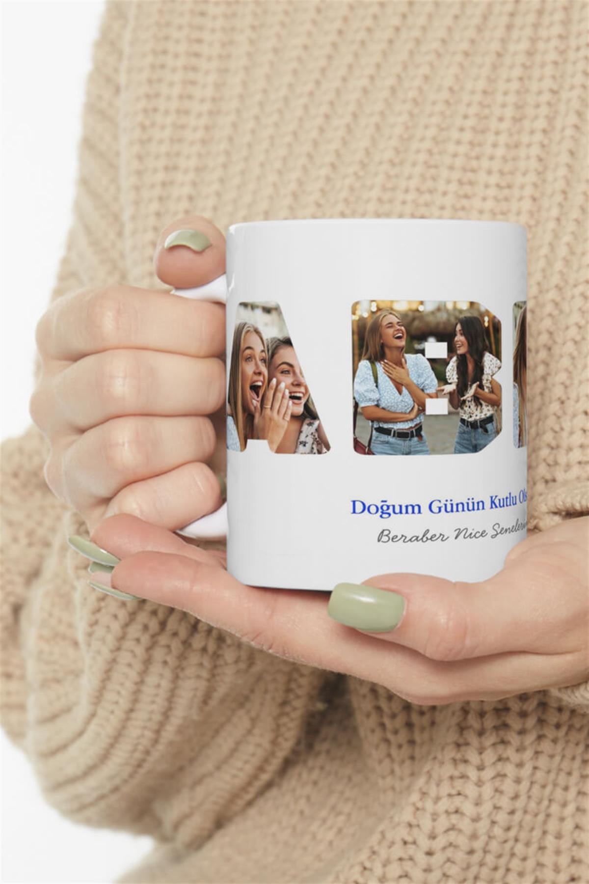 Ablaya Doğum Günü Hediyesi Abla Yazılı ve Fotoğraflı Kupa Bardak