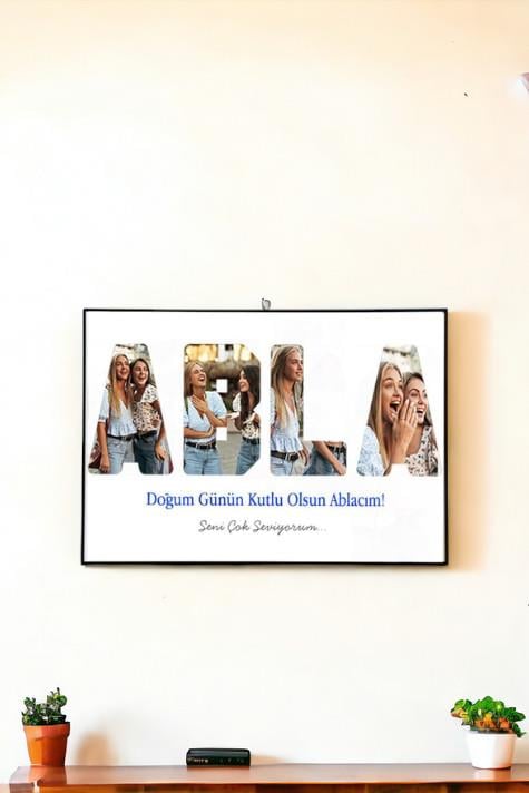 Ablaya Doğum Günü Hediyesi Fotoğraflı ve Mesajlı Hediyelik Çerçeve