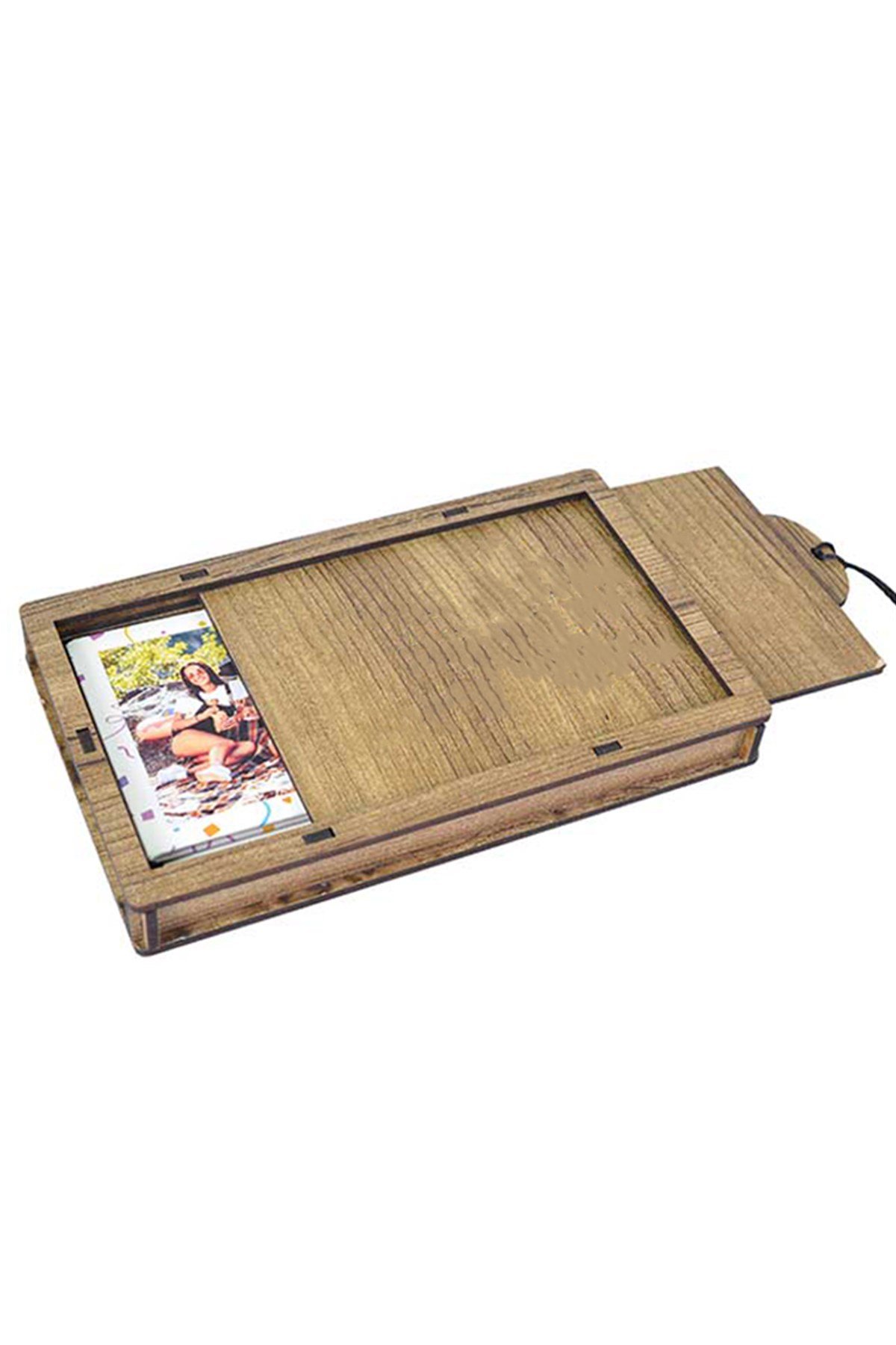 Ahşap Kutulu Fotoğraflı Bom Patlayan Sürpriz Kutu
