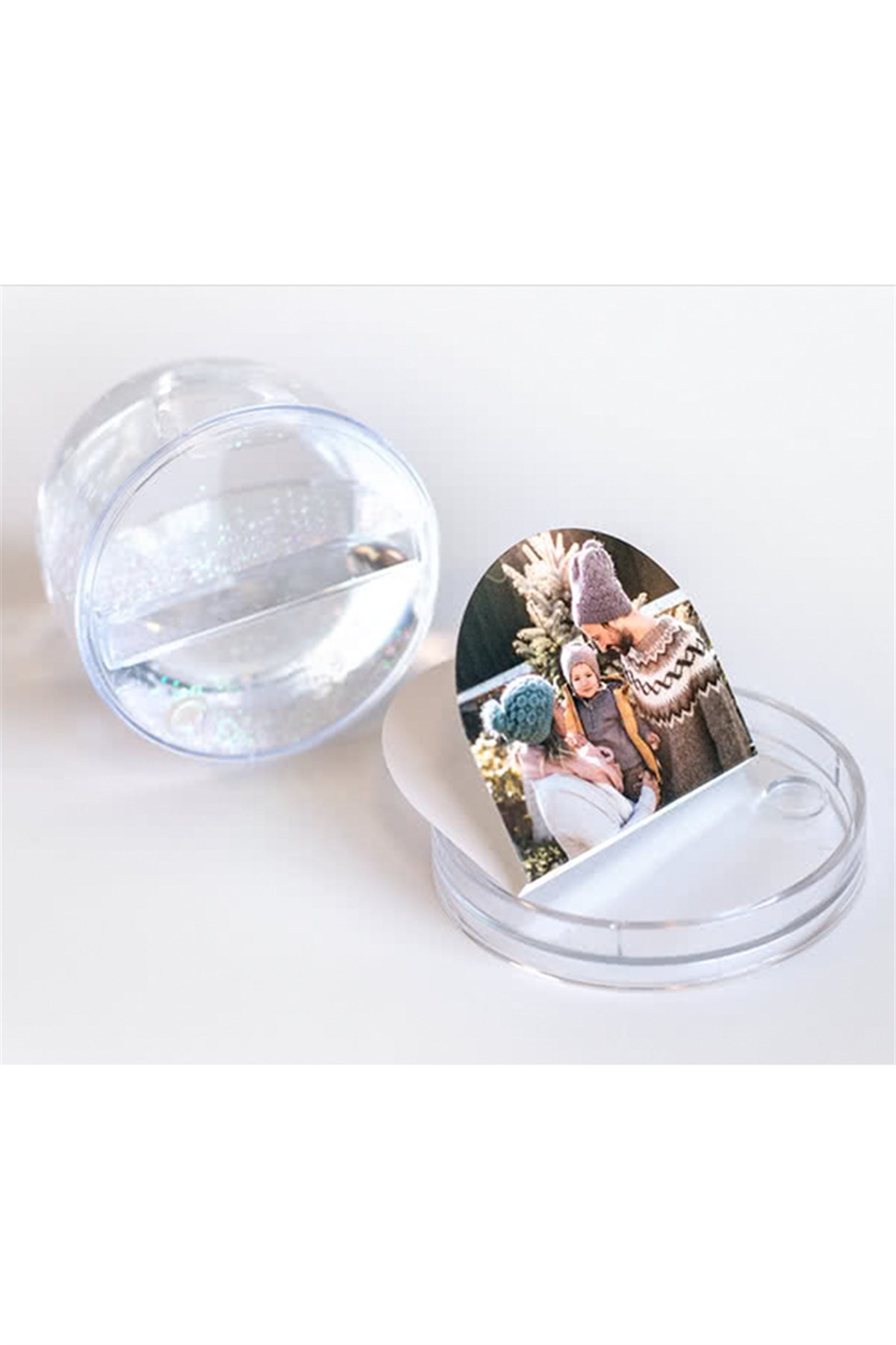 Aileye Yılbaşı Hediyesi Fotoğraflı Kar Küresi