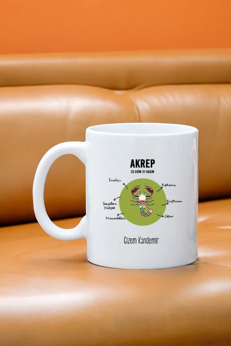 Akrep Burcuna Hediye Kişiye Özel Kupa Bardak