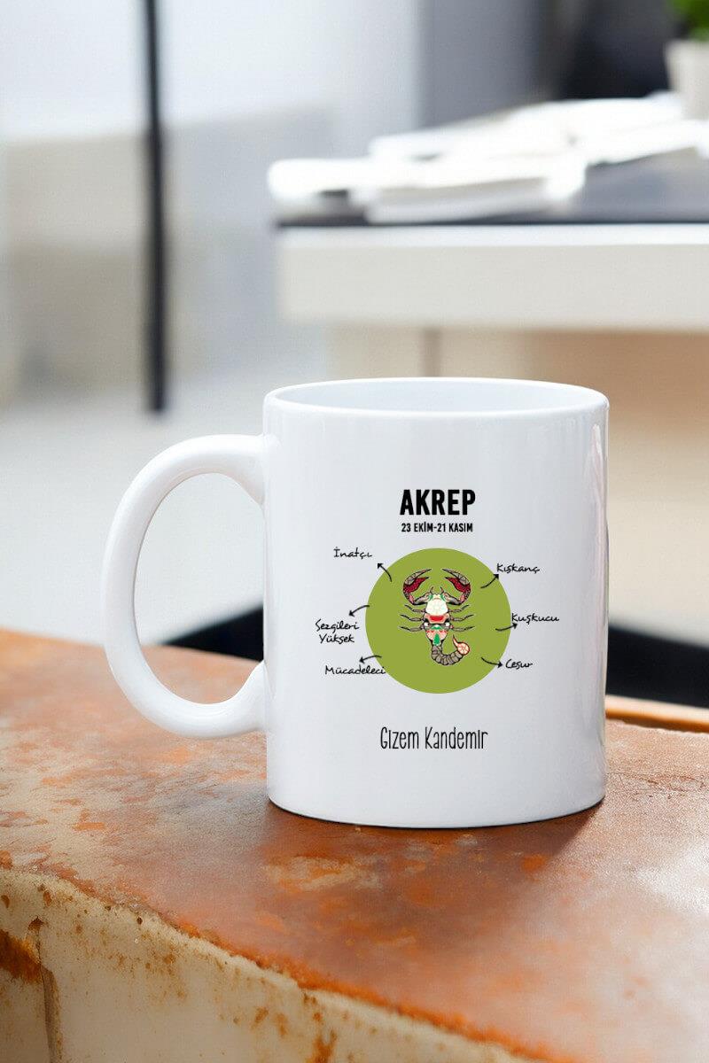 Akrep Burcuna Hediye Kişiye Özel Kupa Bardak