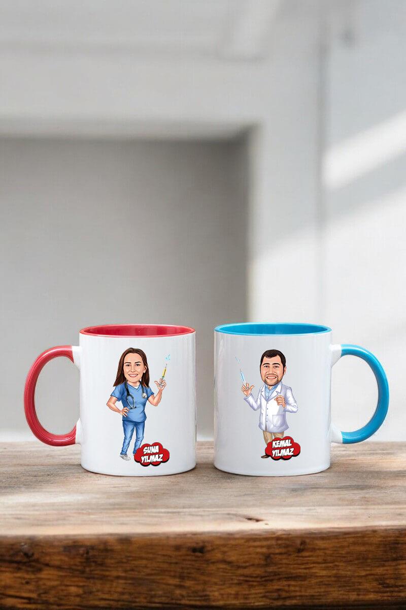 Anestezi Doktoruna Hediye Karikatürlü Kupa Bardak