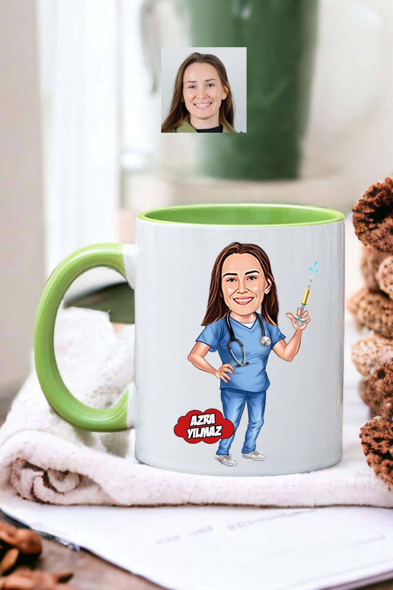 Anestezi Doktoruna Hediye Kişiye Özel Karikatürlü Kupa Bardak