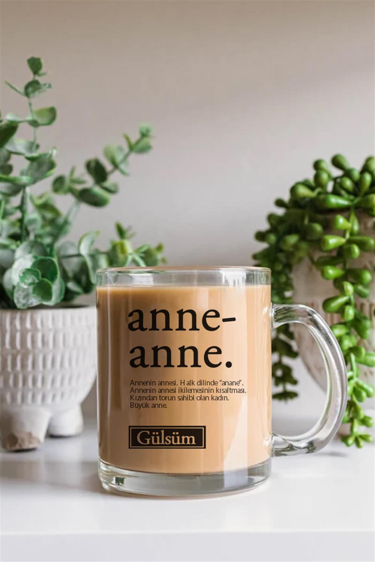 Anneanneye Anlamlı Anneler Günü Hediyesi Cam Kupa Bardak