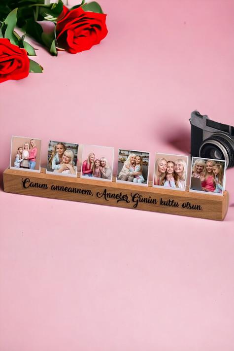 Anneanneye Babaanneye Hediye Anneler Günü Mesajlı Ahşap Stand