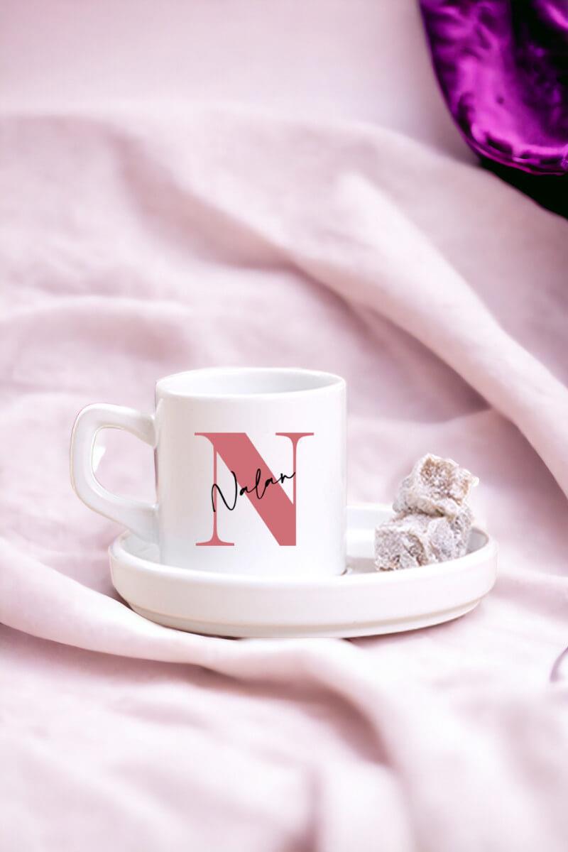 Anneler Günü Hediyesi Baş Harfli Üzeri İsim Yazılı Concept Türk Kahvesi Fincanı