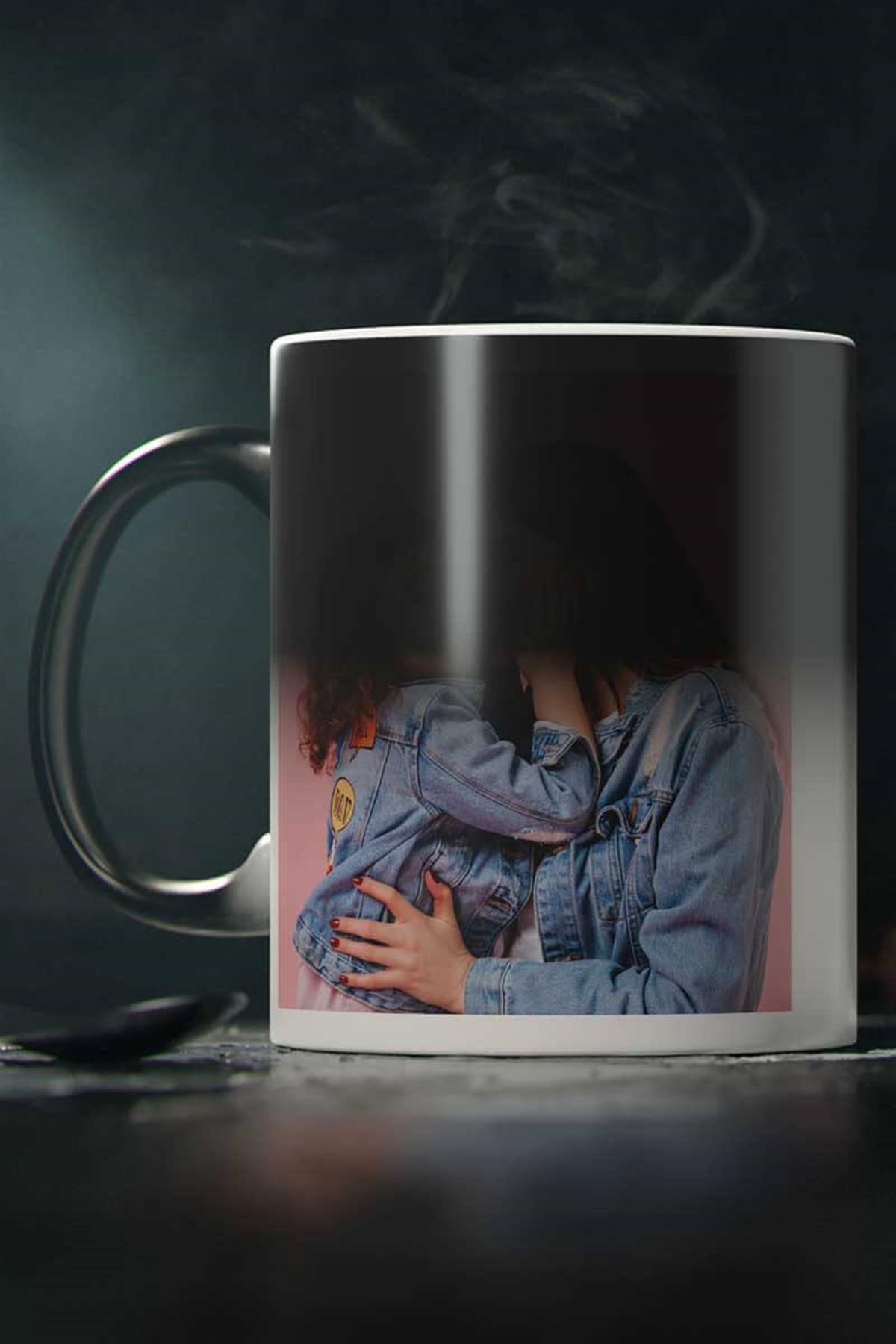 Anneler Günü Hediyesi Fotoğraf Baskılı Sihirli Kupa Bardak