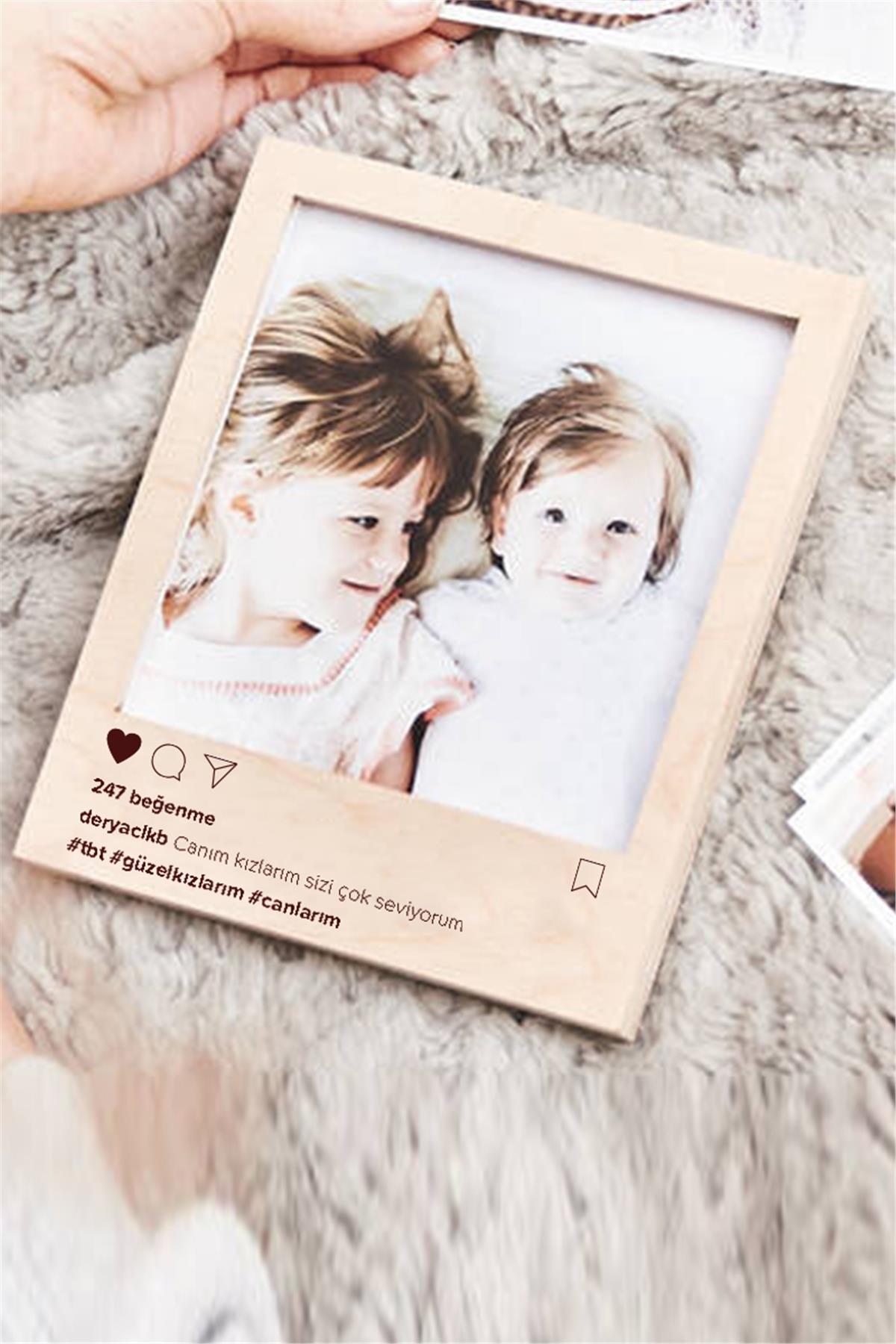 Anneler Günü Hediyesi İnstagram Tasarım Ahşap Çerçeve