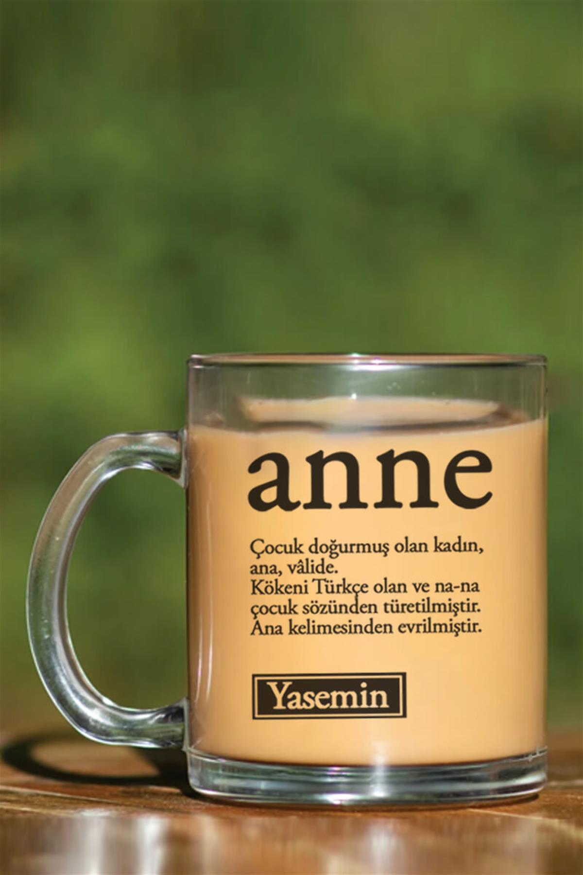 Anneye Hediye Anne Kelime Anlamı Cam Kahve Kupası
