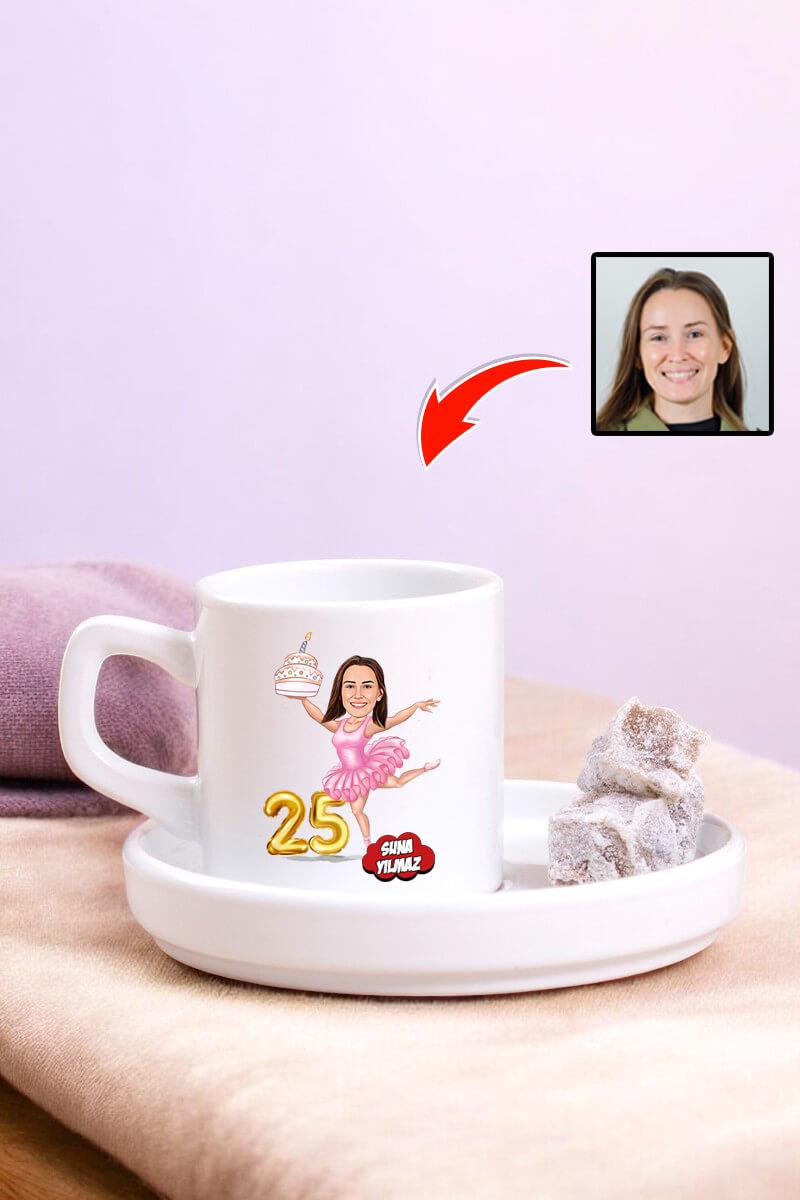Arkadaşa Doğum Günü Hediyesi Karikatürlü Kahve Fincanı