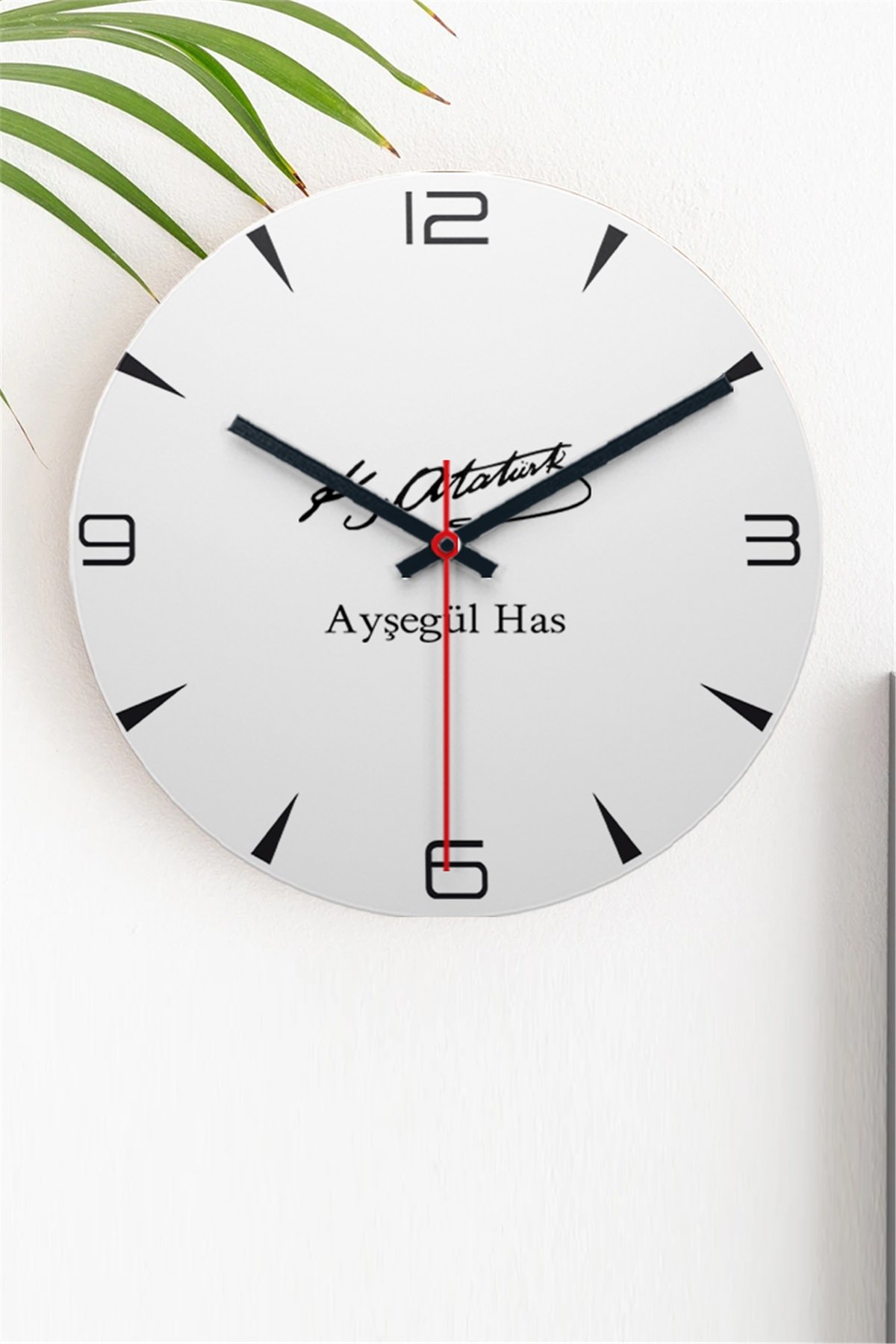 Atatürk İmzalı İsme Özel Ahşap Duvar Saati