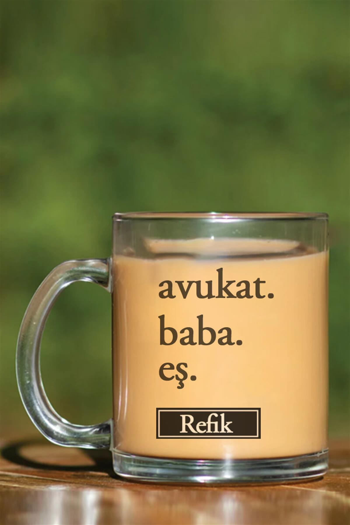 Avukat Babaya Hediye Cam Kahve Kupası