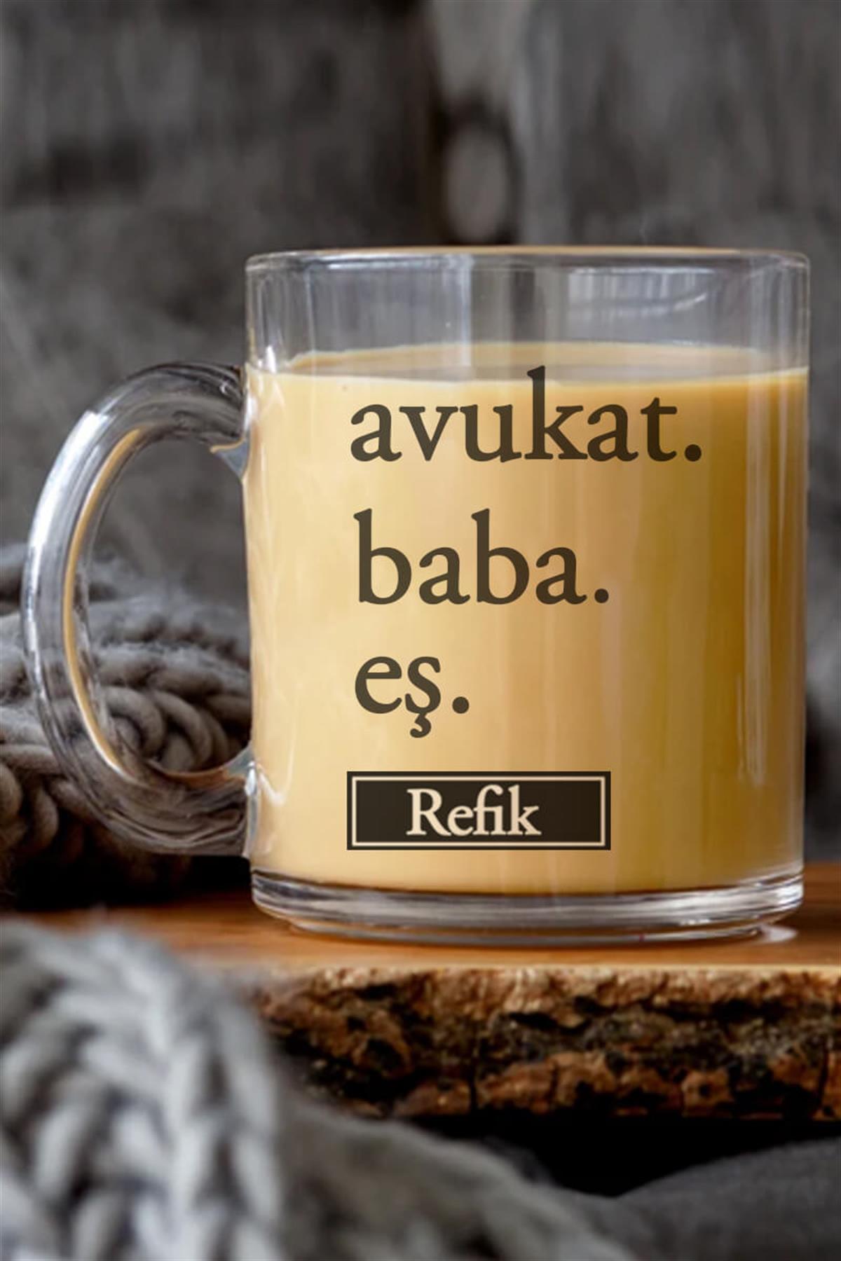 Avukat Babaya Hediye Cam Kahve Kupası