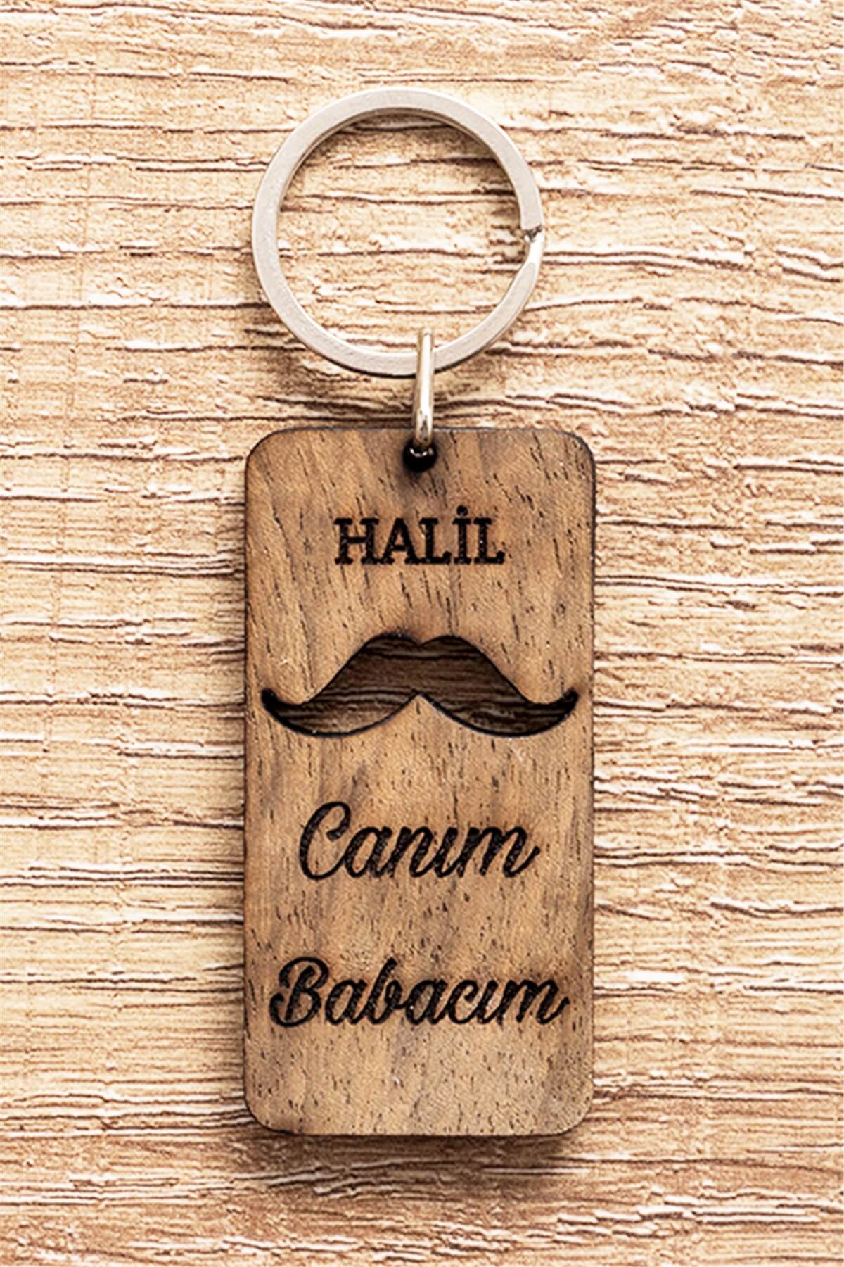 Babalar Günü Hediyesi Ahşap Anahtarlık