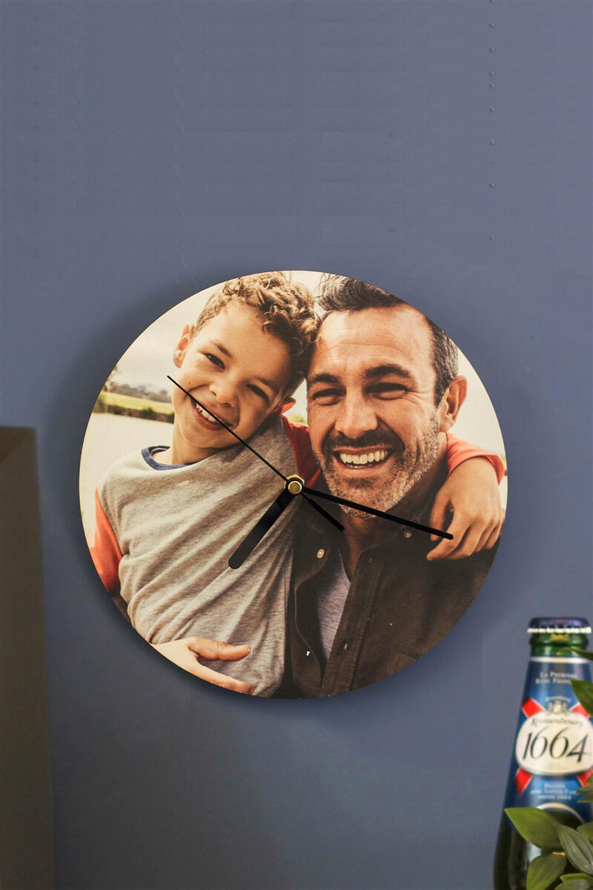 Babalar Günü Hediyesi Fotoğraf Baskılı Duvar Saati